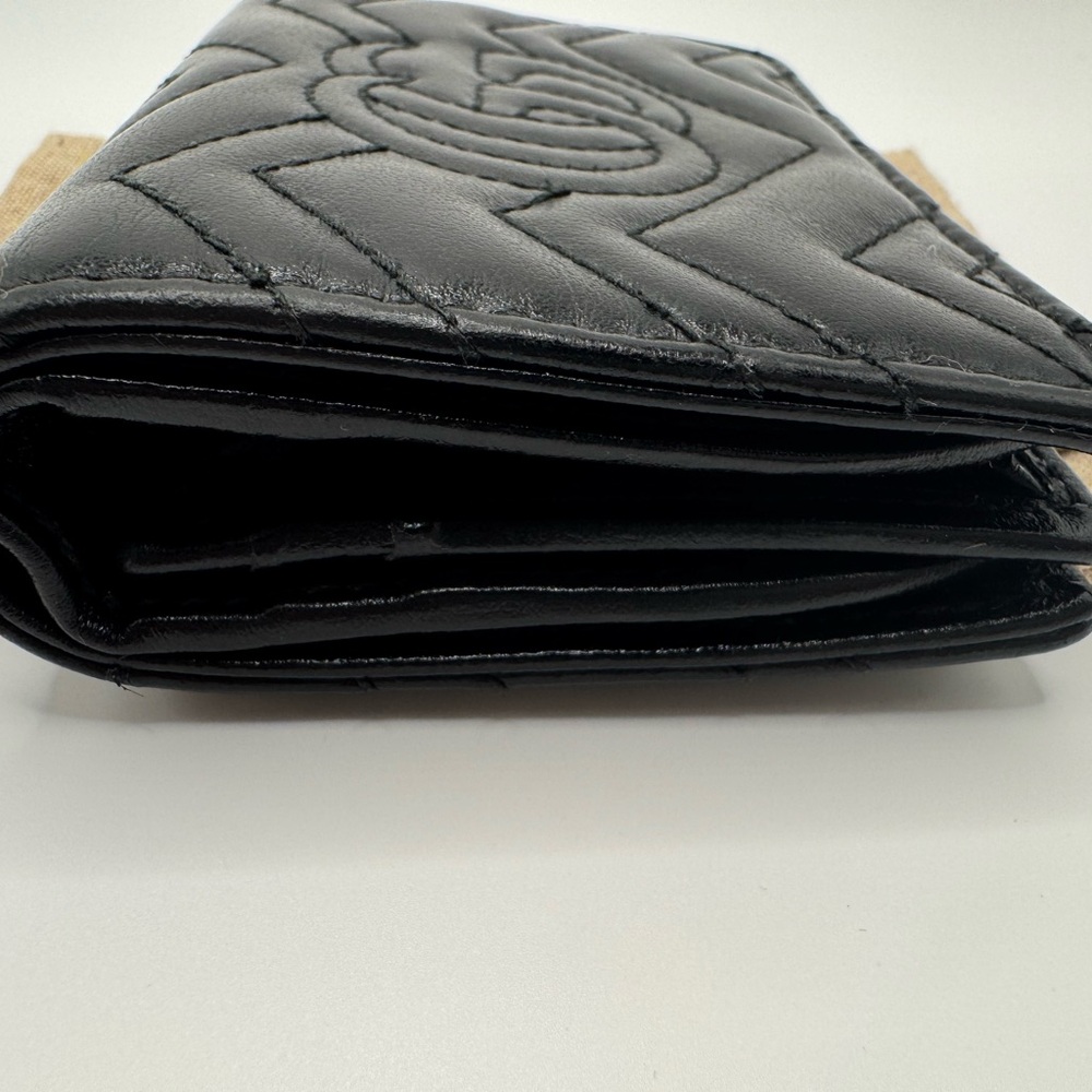 Authentic Gucci Black GG Marmont Card Holder Wallet - Picture 7 of 12